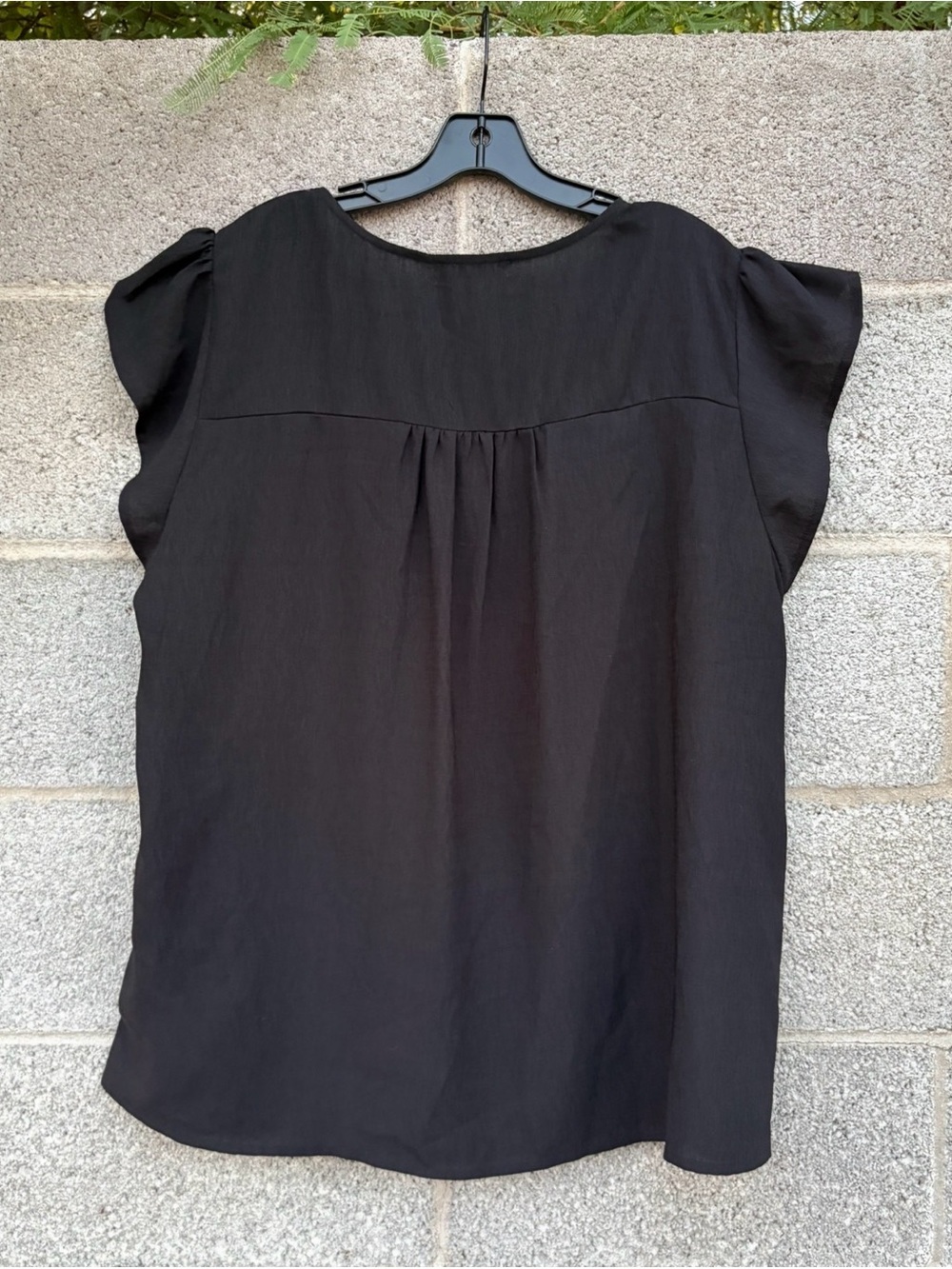 Savanna Jane Top Women’s 1X Black Blouse Embroidered Floral Boho Artsy Flowy - Picture 7 of 9